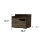 Brown Wood One Drawer Floating Nightstand - 13-inch