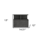 Dark Gray Wood One Drawer Floating Nightstand - 13-inch