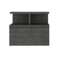 Dark Gray Wood One Drawer Floating Nightstand - 13-inch