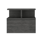 Dark Gray Wood One Drawer Floating Nightstand - 13-inch
