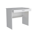White Wood Computer Desk with Drawer - 32-inch