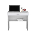 White Wood Computer Desk with Drawer - 32-inch