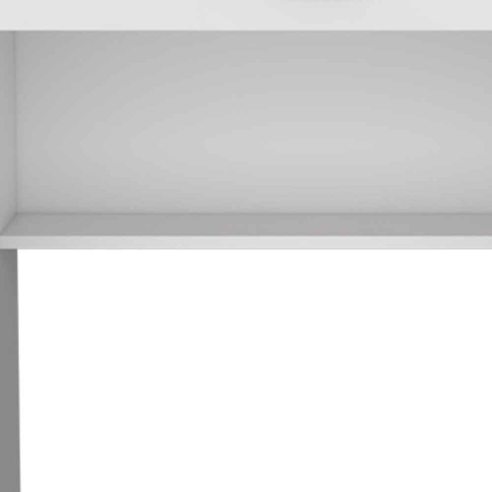 White Wood Computer Desk with Drawer - 32-inch
