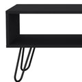 Black and Oak Wood and Metal Coffee Table with Drawer and Shelf - 41-inch