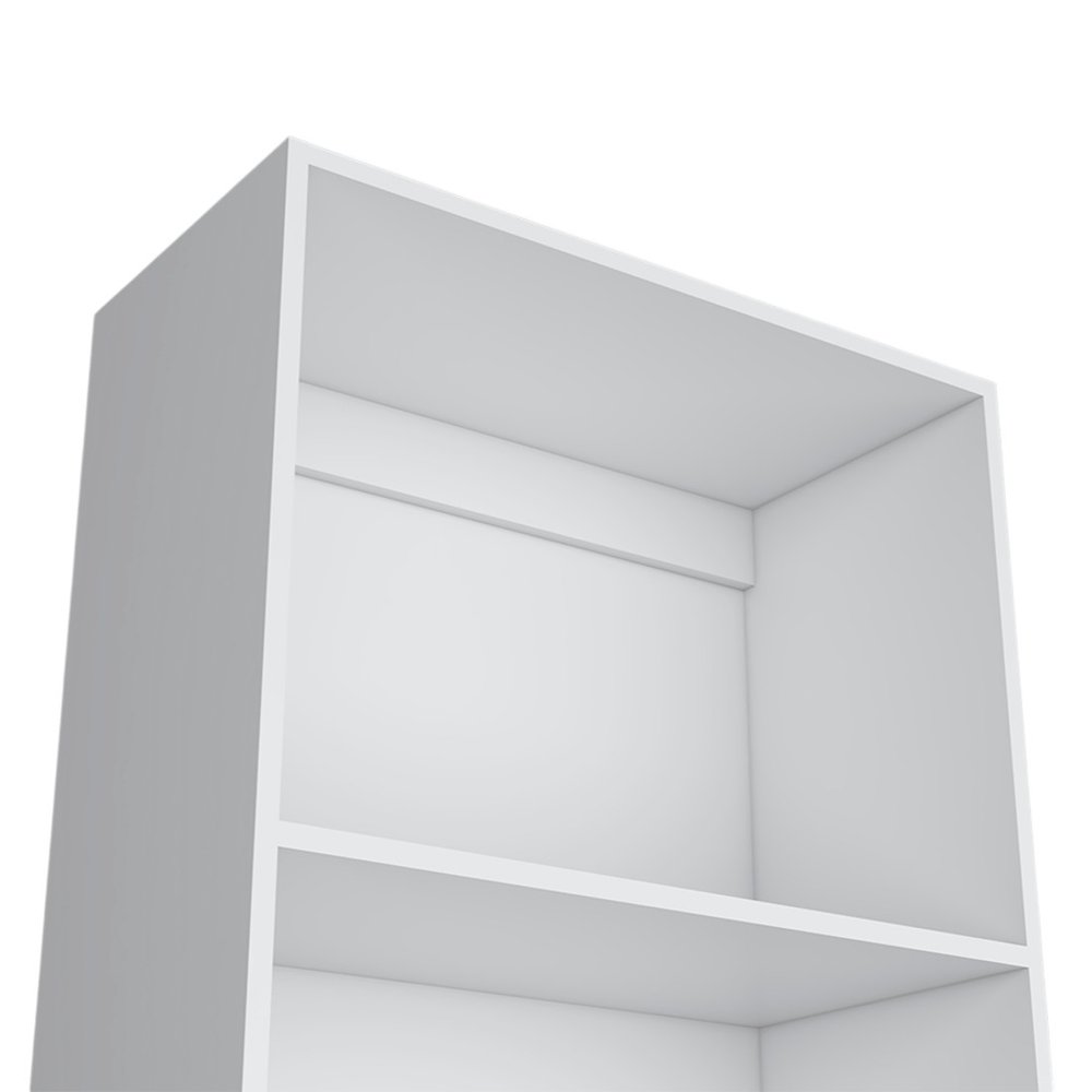 White Wood Four Tier Bookcase - 71-inch