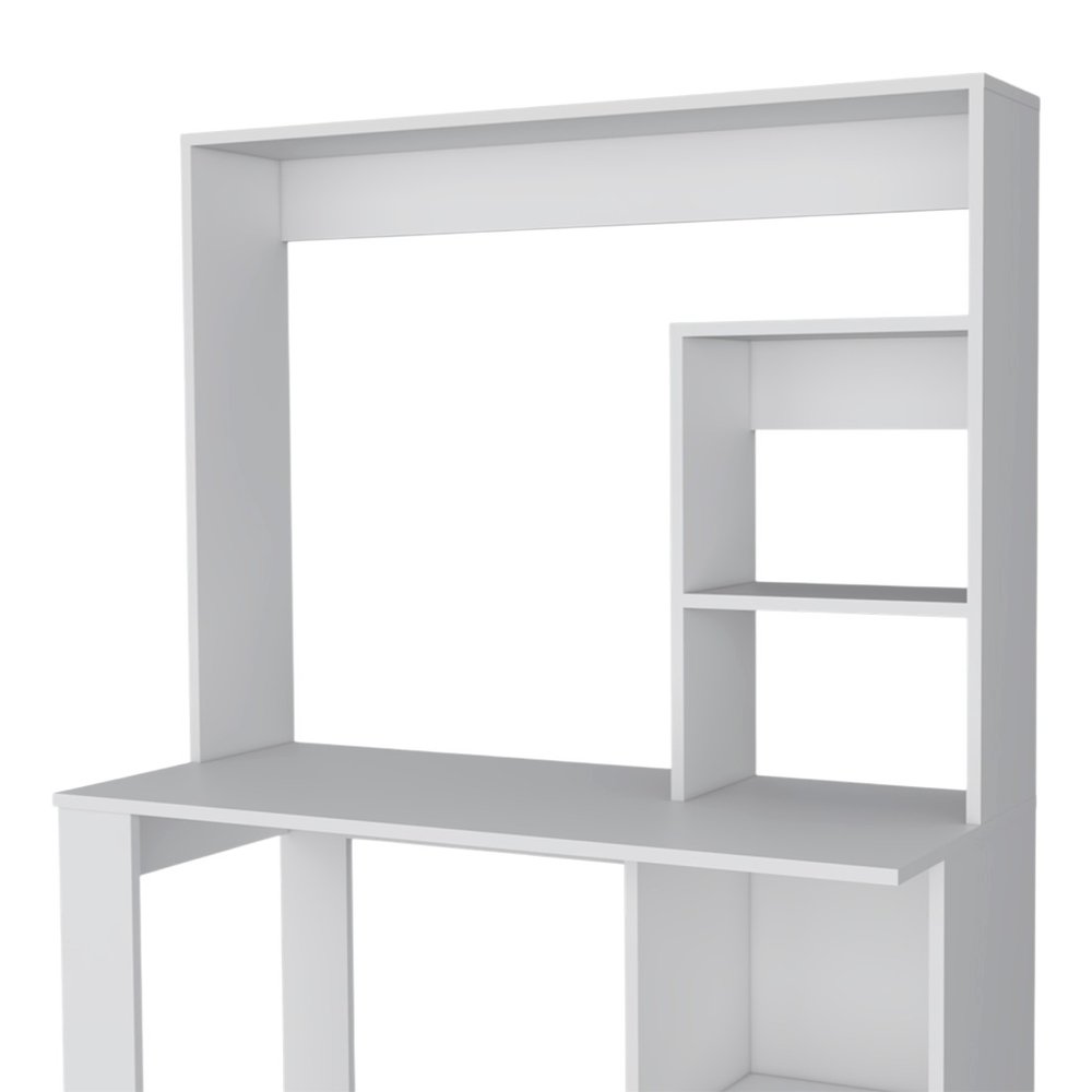 White Wood Four Tier Bookcase - 71-inch