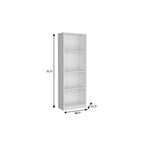 White Wood Four Tier Bookcase - 71-inch