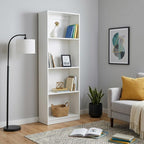 White Wood Four Tier Bookcase - 71-inch
