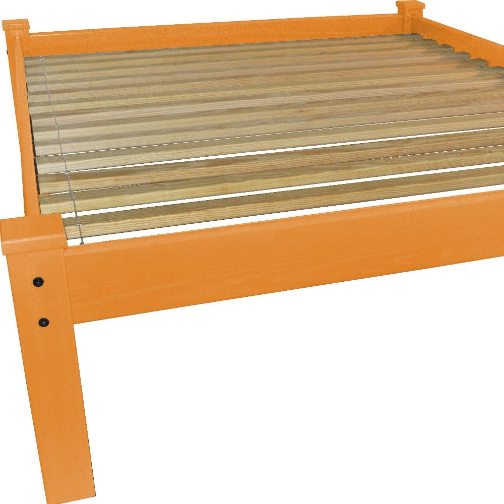 Yellow Solid Wood Queen Bed Frame