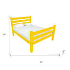 Yellow Solid Wood Queen Bed Frame