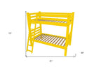 Yellow Twin Traditional Solid Wood Bunk Bed