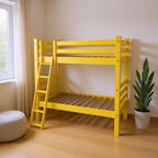 Yellow Twin Traditional Solid Wood Bunk Bed