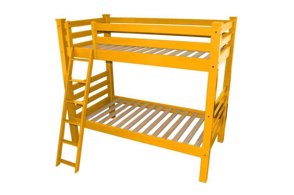 Yellow Twin Over Twin Solid Wood Bunk Bed