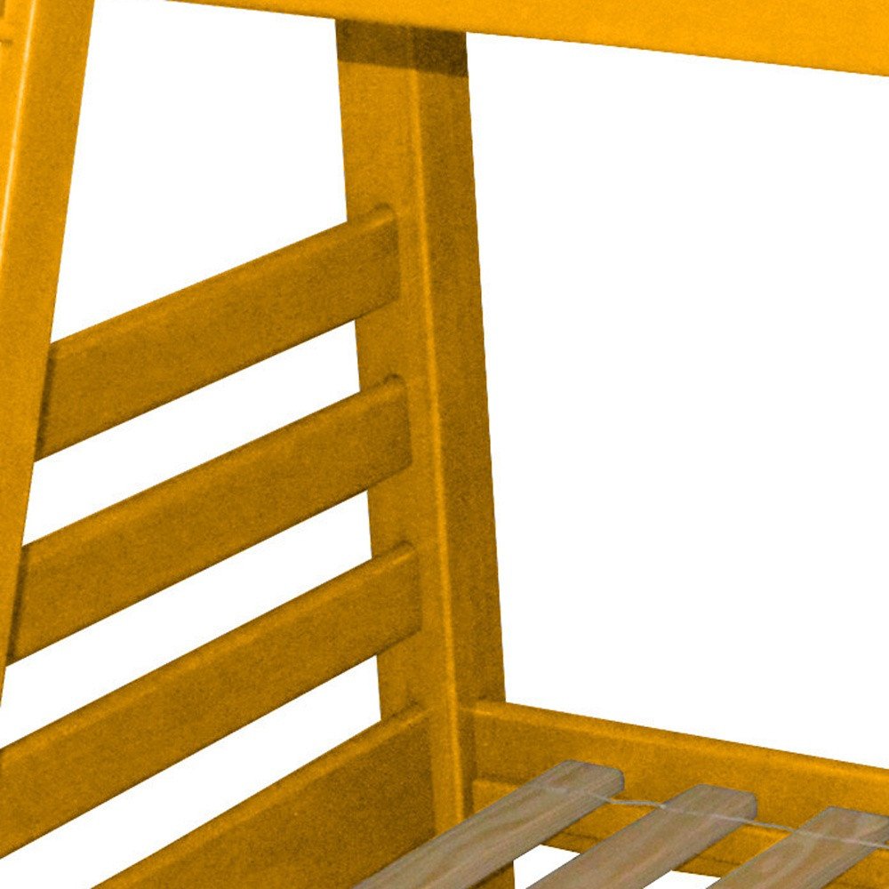 Yellow Twin Over Twin Solid Wood Bunk Bed