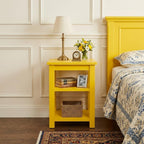 Yellow Solid Wood Nightstand - 28-inch