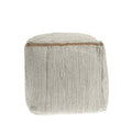 Citron and Natural Cotton and Jute Cube Pouf Ottoman - 18-inch