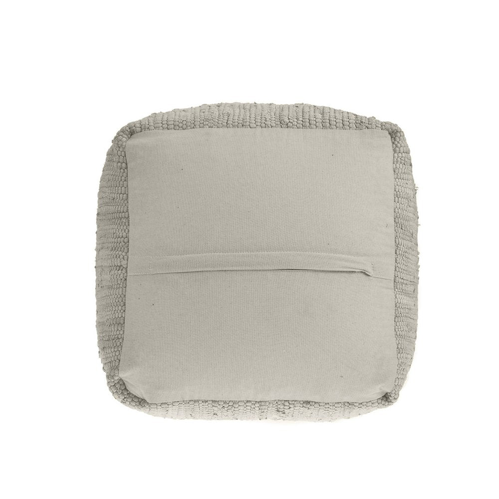 Citron and Natural Cotton and Jute Cube Pouf Ottoman - 18-inch