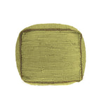 Citron and Natural Cotton and Jute Cube Pouf Ottoman - 18-inch