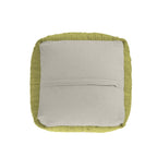 Citron and Natural Cotton and Jute Cube Pouf Ottoman - 18-inch