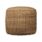 Natural Jute Blend Cube Pouf Ottoman - 18-inch