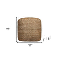 Natural Jute Woven Blend Cube Pouf Ottoman - 18-inch