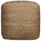 Natural Jute Woven Blend Cube Pouf Ottoman - 18-inch