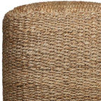 Natural Jute Woven Blend Cube Pouf Ottoman - 18-inch