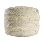 Blue Cotton Blend Ottoman - 18-inch