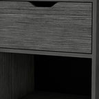 Gray Wood One Drawer Nightstand - 20-inch
