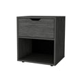 Gray Wood One Drawer Nightstand - 20-inch