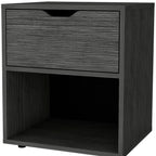 Gray Wood One Drawer Nightstand - 20-inch
