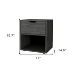 Gray Wood One Drawer Nightstand - 20-inch