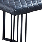 Dark Gray and Black Faux Leather Upholstered Dining Bench - 47-inch