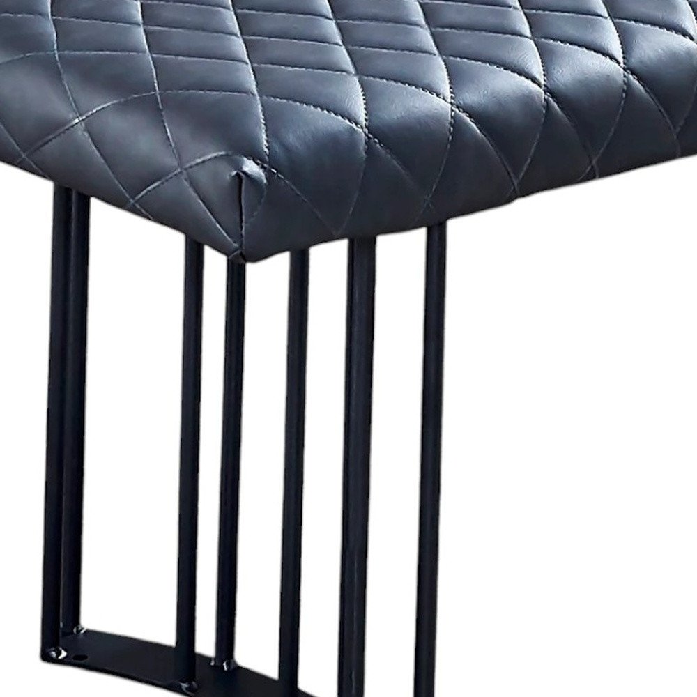 Dark Gray and Black Faux Leather Upholstered Dining Bench - 47-inch
