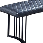 Dark Gray and Black Faux Leather Upholstered Dining Bench - 47-inch
