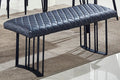 Dark Gray and Black Faux Leather Upholstered Dining Bench - 47-inch