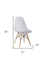 Set of Two Clear and Natural Wood and Heavy Duty Plastic Dining Side Chairs