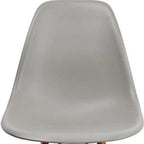 Set of Two Gray and Brown Wood and Heavy Duty Plastic Dining Side Chairs