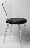 Black and Clear Faux Leather Dining Side Chair