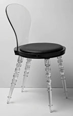 Black and Clear Faux Leather Dining Side Chair