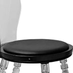Black and Clear Faux Leather Dining Side Chair