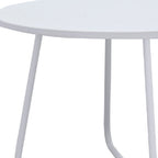 White Wood and Metal Round Cross Legs Coffee Table - 28-inch