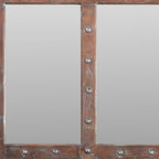 Wood Brown Rustic Solid Wood Window Pane Framed Accent Mirror - 60-inch