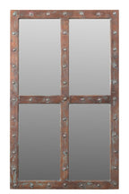 Wood Brown Rustic Solid Wood Window Pane Framed Accent Mirror - 60-inch