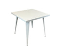 White Steel and Metal Square Dining Table - 32-inch