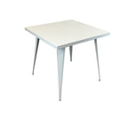 White Steel and Metal Square Dining Table - 32-inch