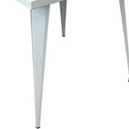White Steel and Metal Square Dining Table - 32-inch