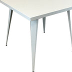White Steel and Metal Square Dining Table - 32-inch