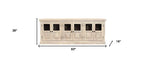 Antiqued White Distressed Solid Wood Sideboard with Six Glass Doors - 93-inch