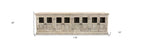 Antiqued White Distressed Solid Wood Sideboard with 8 Glass Doors - 118-inch